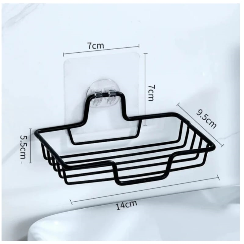 Premium Metal Soap Tray | Rustproof Bathroom Soap Holder | Drain Design Soap Dish for Kitchen & Washroom
