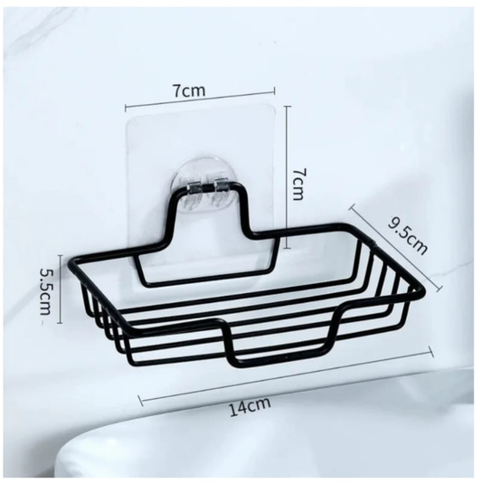 Premium Metal Soap Tray | Rustproof Bathroom Soap Holder | Drain Design Soap Dish for Kitchen & Washroom