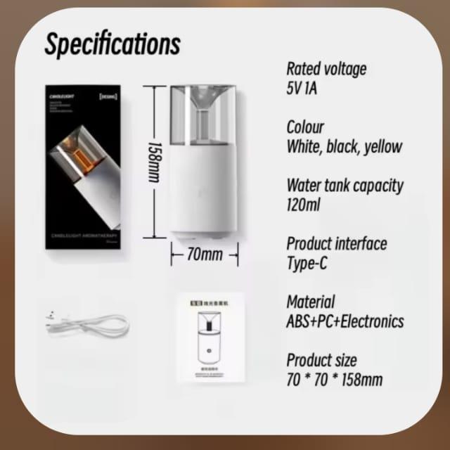 Candlelight Electric Humidifier USB Aroma Diffuser | Flame Effect Air Humidifier with Box Packing