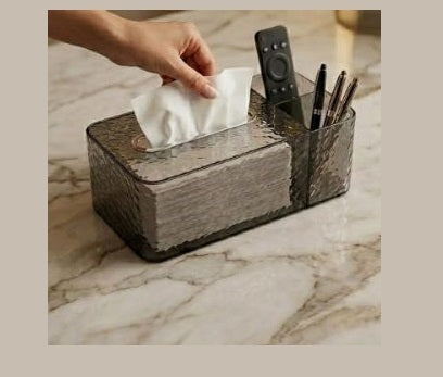 Acrylic Glacier Tissue Box Cover | Premium Transparent Tissue Holder | Modern Luxury Tissue Case for Home, Office & Car
