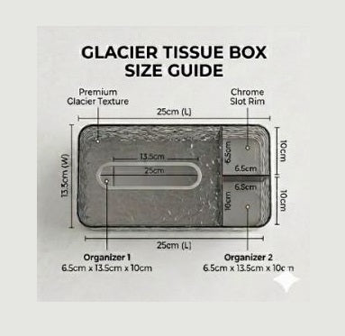 Acrylic Glacier Tissue Box Cover | Premium Transparent Tissue Holder | Modern Luxury Tissue Case for Home, Office & Car