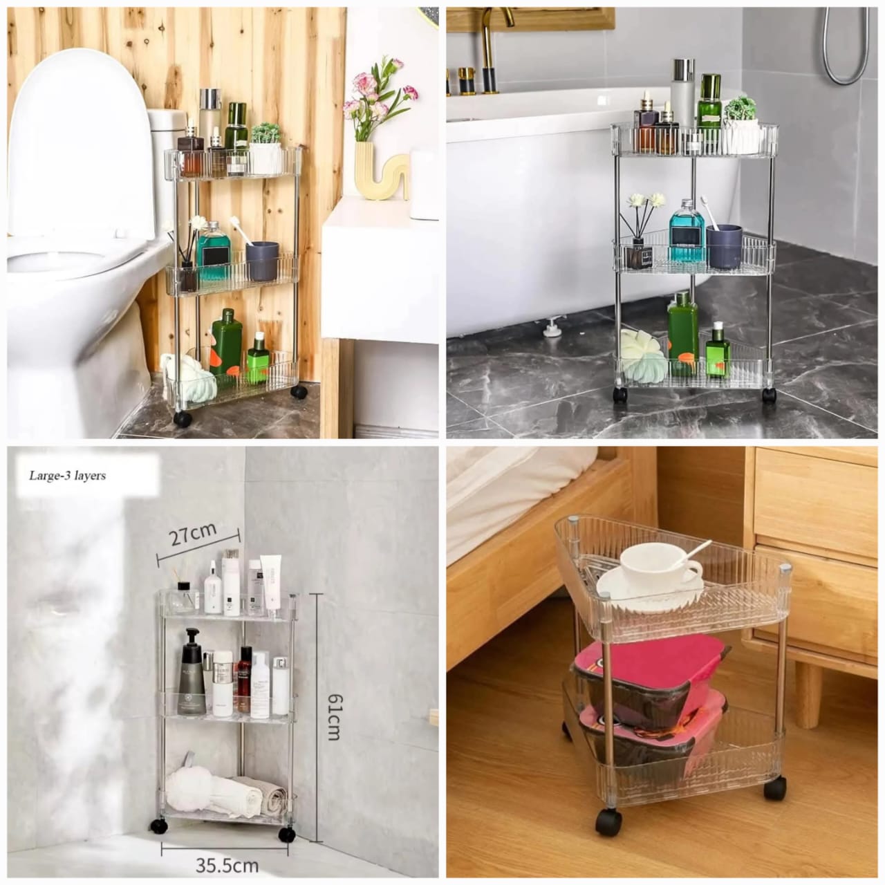 Acrylic Triangle Corner Trolly