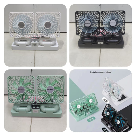 Solar Rechargeable Dual Fan