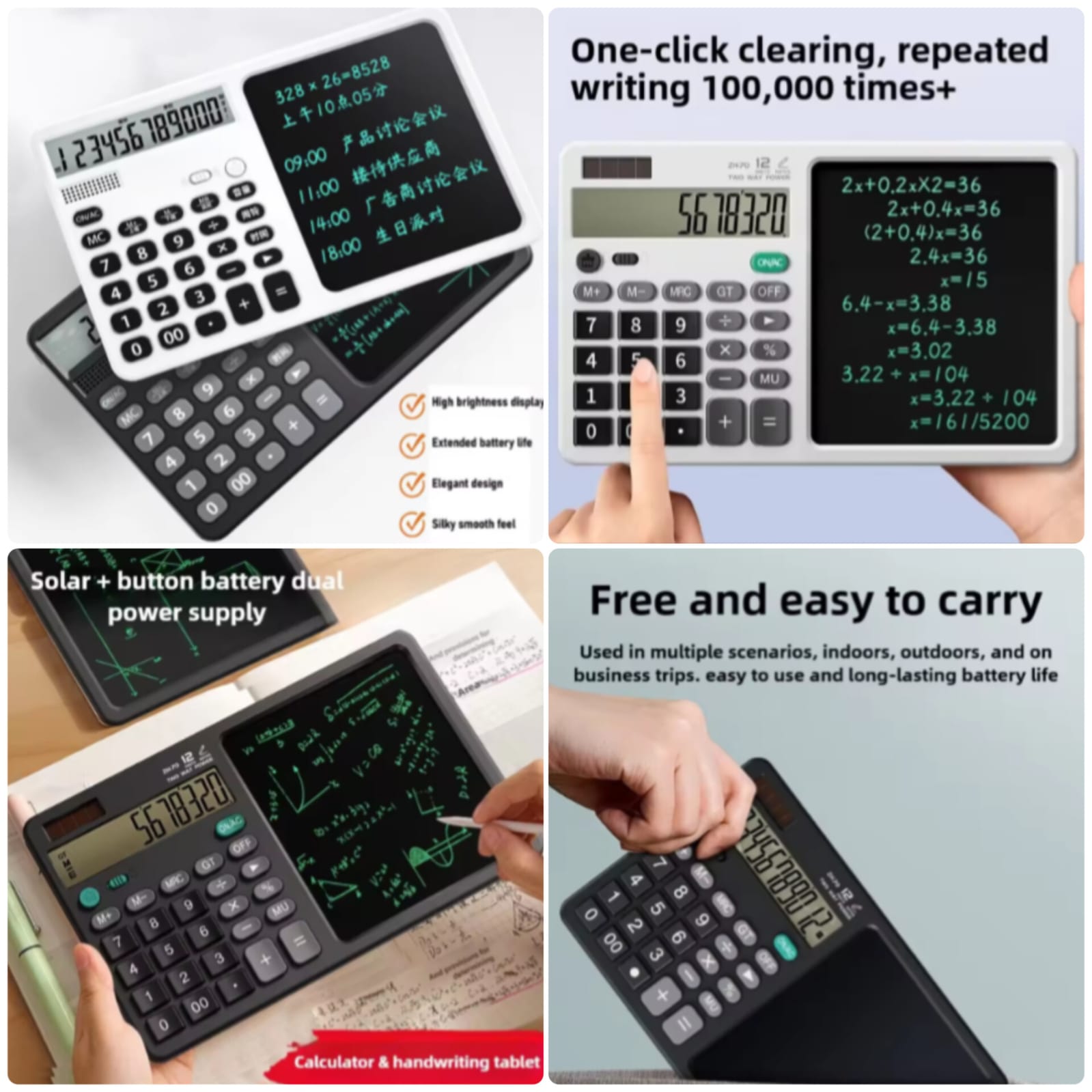 Calculator With Writing Tablet