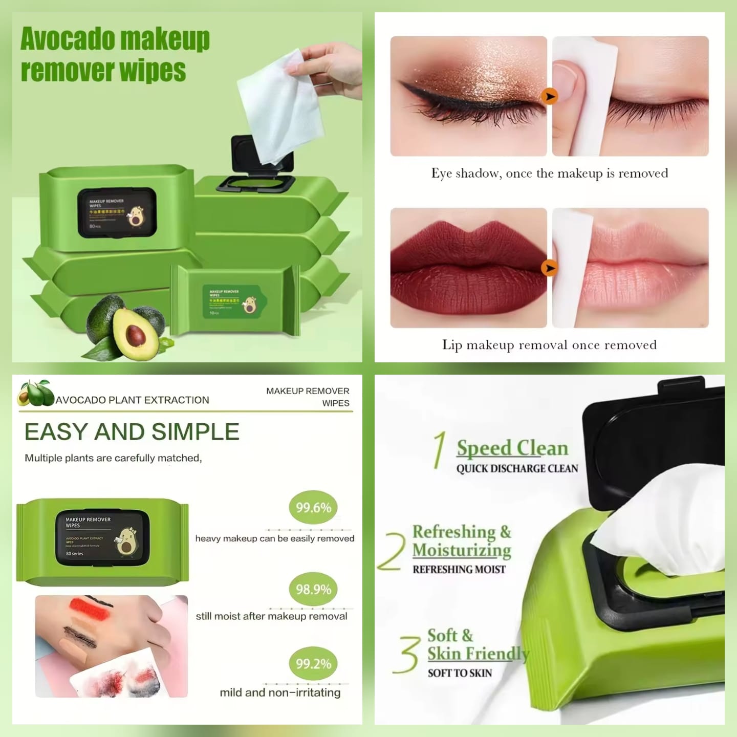 Avocado Makeup Remover Wipes