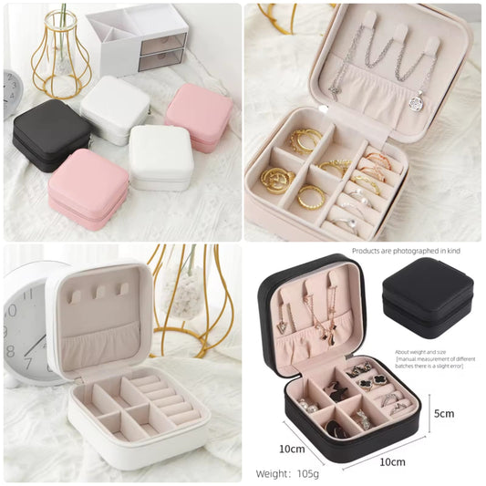 Travel mini leather jewellery organizer