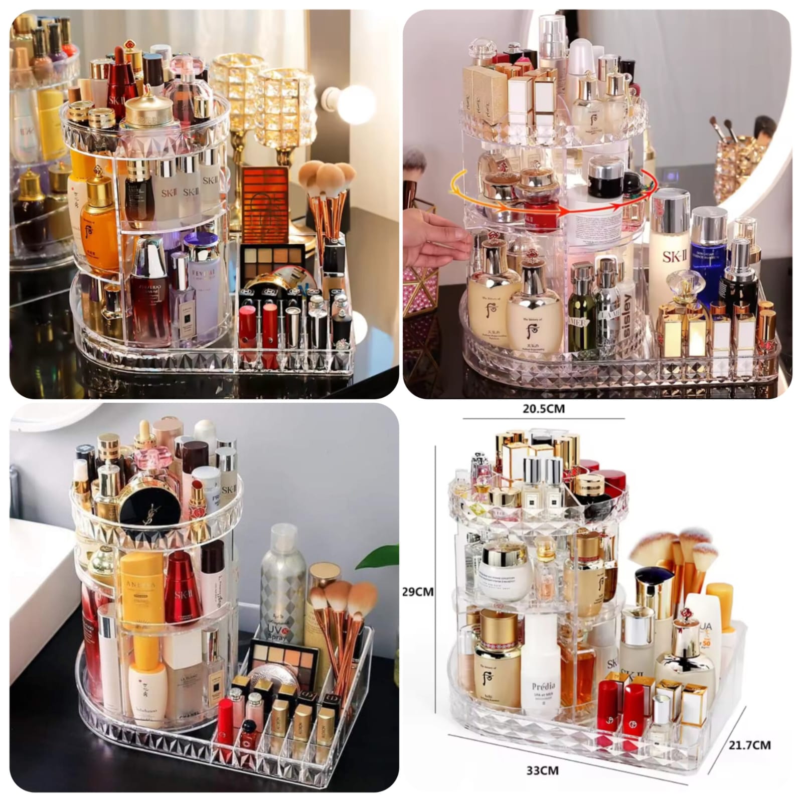 360 2in1 Rotating Cosmetic Organizer