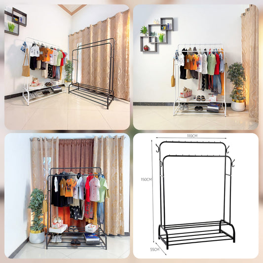 Dual Pole Metal Clothes Stand C