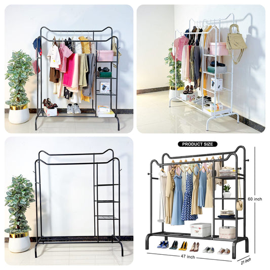 Space-Saving Metal Clothes Stand D
