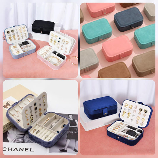 Velvet Medium Leather Jewellery Organizer
