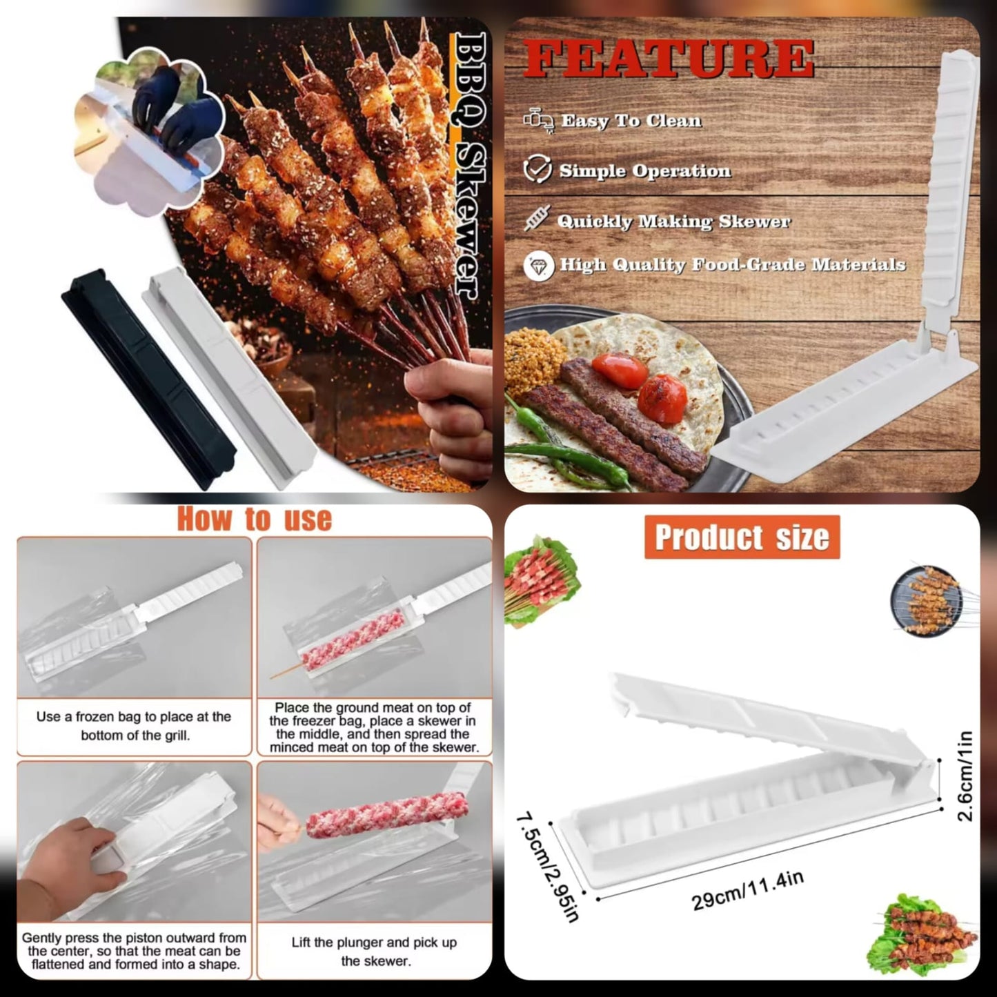 Reusable Manual Kabab Press Mould