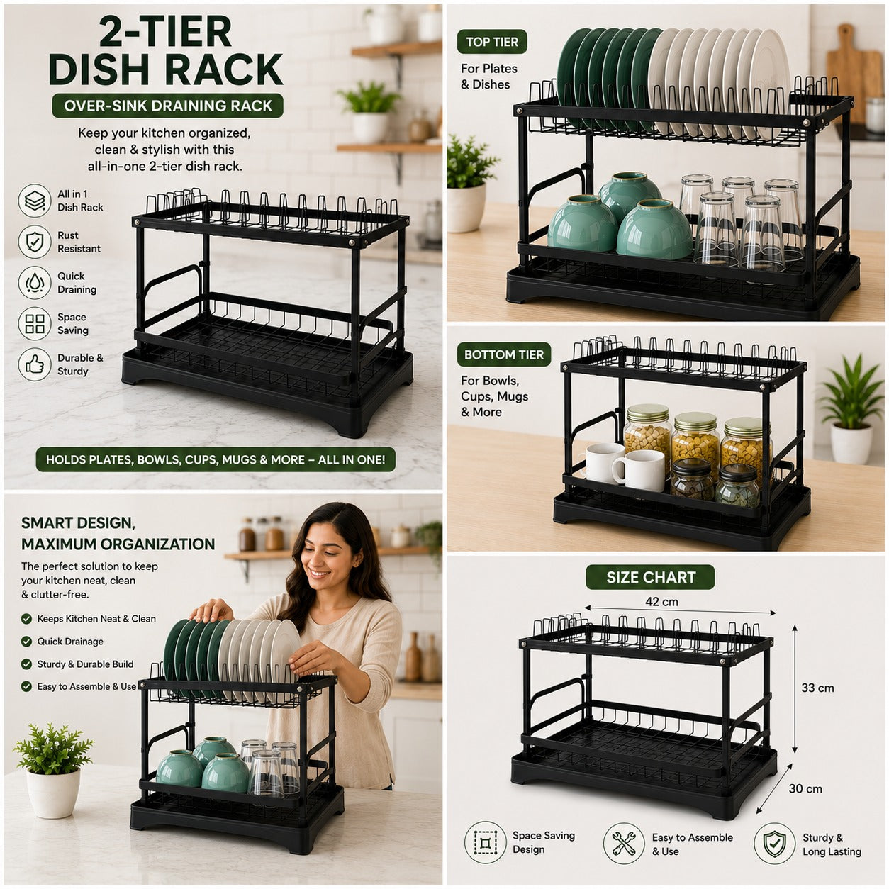 2-Tier Dish Rack