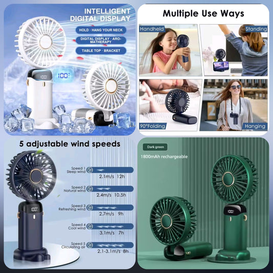 Digital LED Display Hand Fan