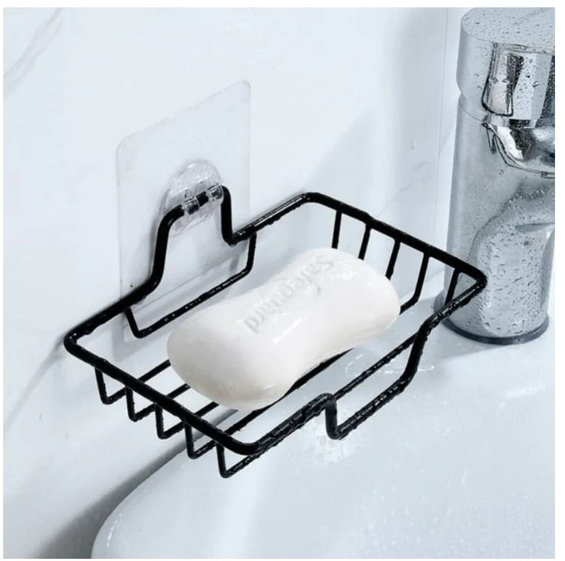 Premium Metal Soap Tray | Rustproof Bathroom Soap Holder | Drain Design Soap Dish for Kitchen & Washroom