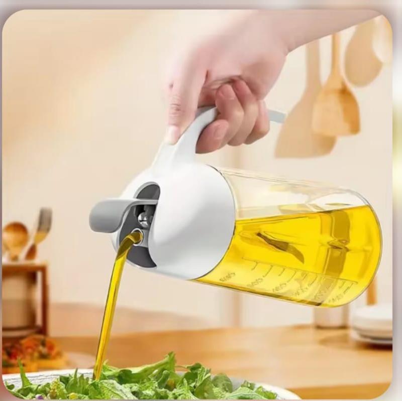 2-in-1 Glass Oil Spray Bottle and Dispenser for Cooking – Leak-Proof Olive Oil Sprayer with Pour Function – Refillable Oil Control Mister for Kitchen, BBQ, Frying, Baking & Salad – Durable Stainless Steel Transparent Glass Spray Bottle